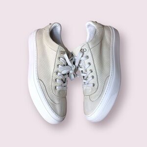 JIMMY CHOO Men's ACE White Point Embossed Nubuck Sneaker w/ Steel Stars 43EU